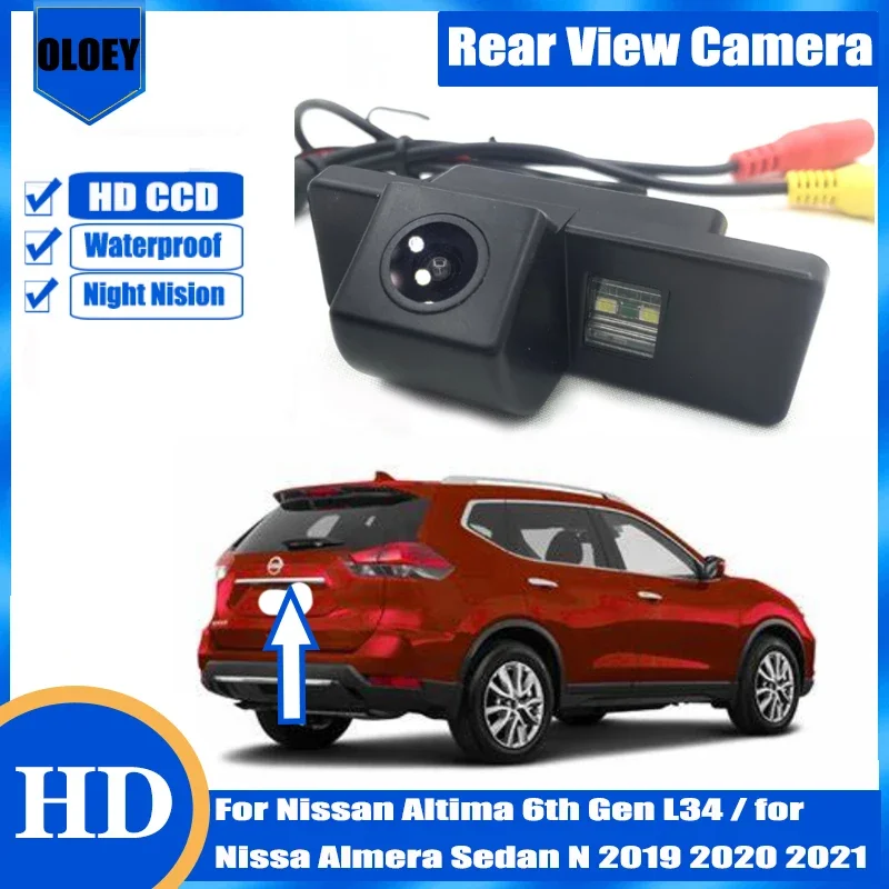 

Задняя камера HD для Nissan Altima 6-го поколения L34/для Nissan Almera Sedan N 2019 2020 2021, парковочная камера заднего вида ночного видения