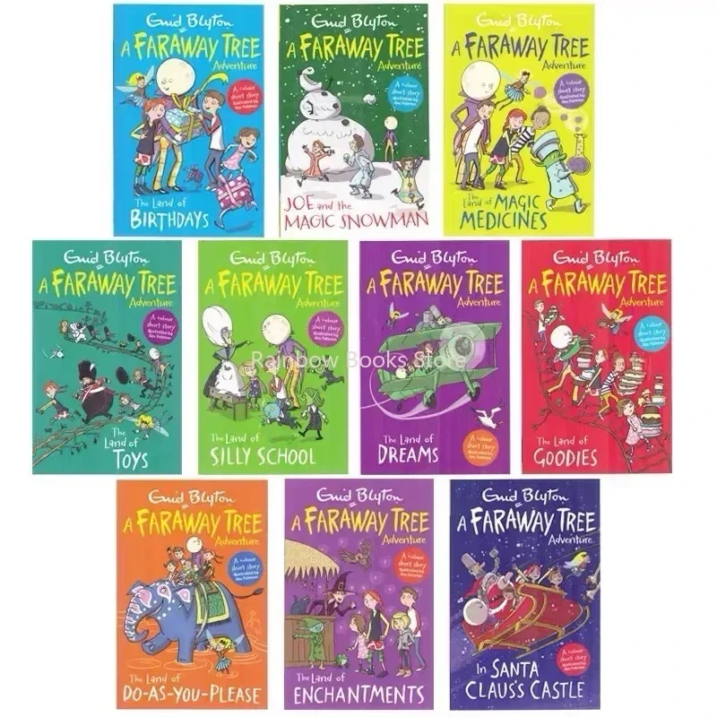 Eaccent Blyton A Faraway Tree Adventure pour enfants, roman d'histoire anglais pour enfants, éducation à la fiction, lecture, bande dessinée, image, nettoyage, 10