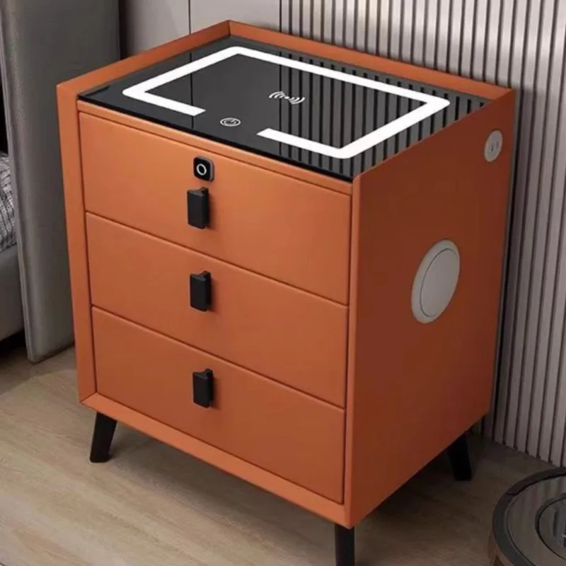 

Multifunctional smart bedside table Bluetooth speaker Modern simple bedroom two pumps Wireless charging USB bedside table