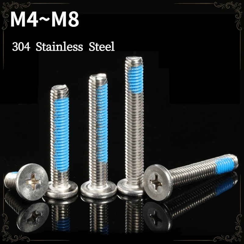 M4 M5 M6 M8 CM Large Flat Head  Anti-loosening Gluing Thin Flat Bolt Cross Head 304 Stainless Steel Dispensing Screws