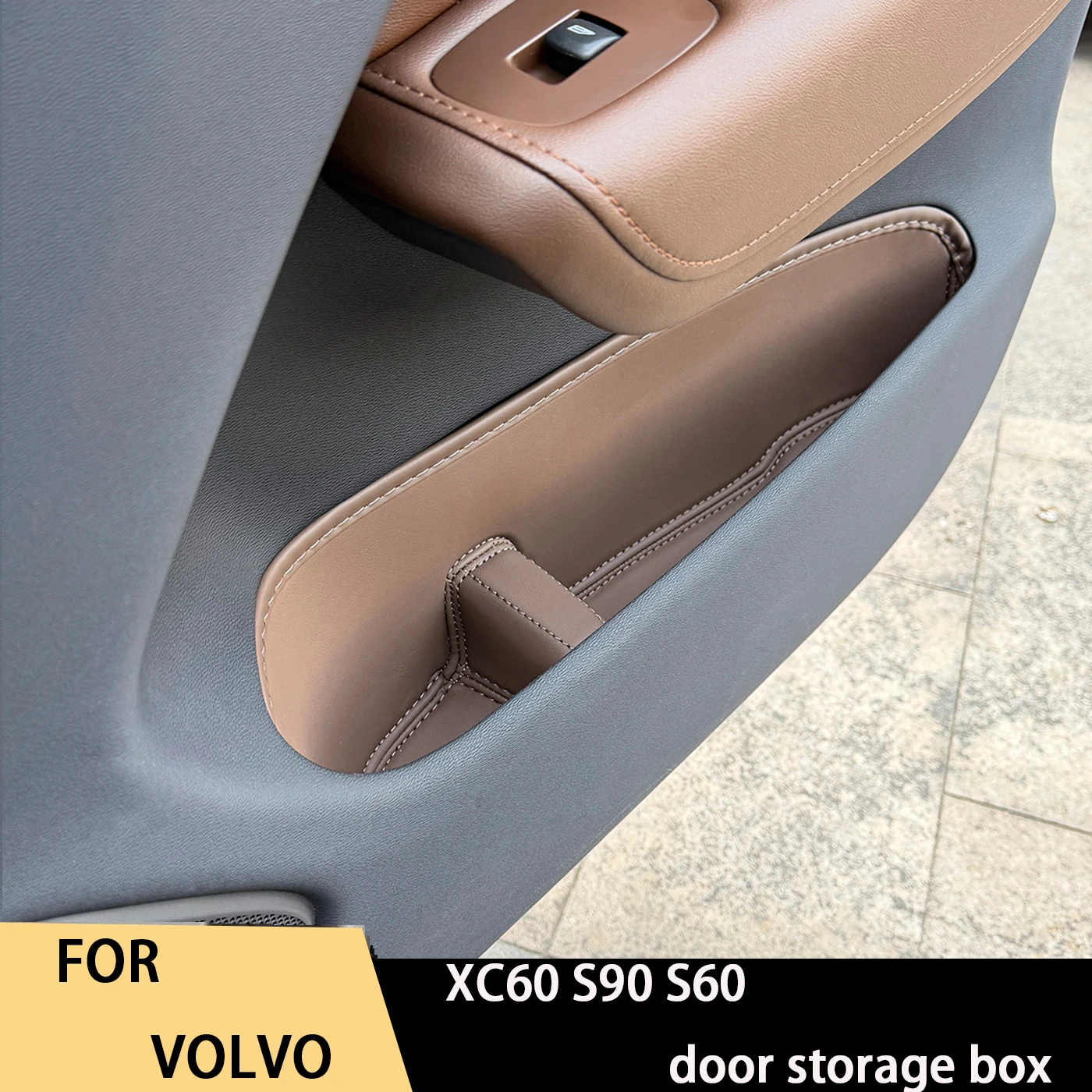

For Volvo XC60 S90 S60 door storage box pocket door slot pad storage bag storage