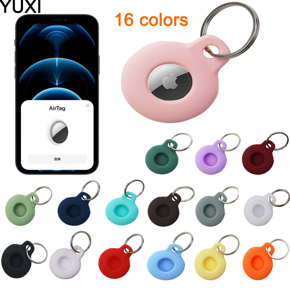 1PC Silicone World AirTags Silicone Case Portable Anti-lost Protective Sleeve For Apple Airtag Hangable Keychain Locator Tracker