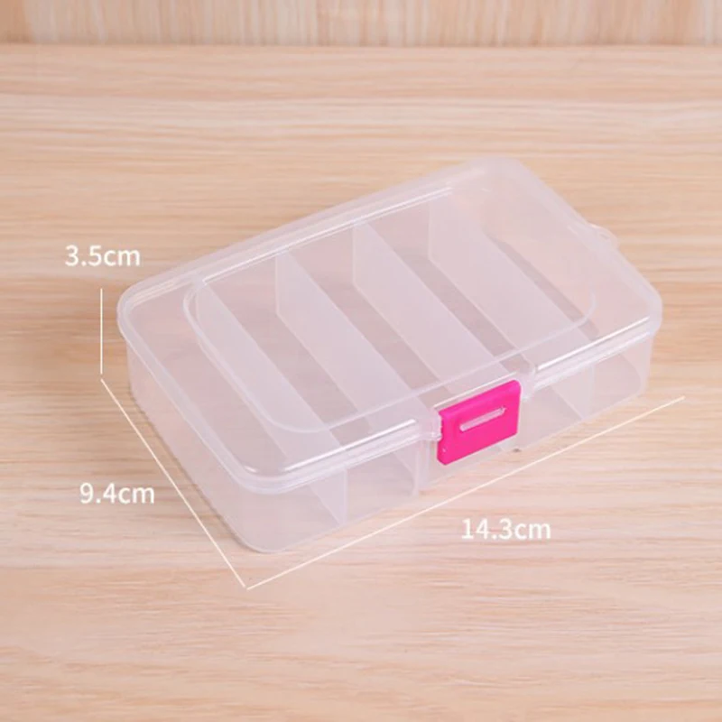 5/6-grid Portable Plastic Hair Clips Jewelry Storage Box Accessories Organizer Household Travel Supplies With Dust Proof