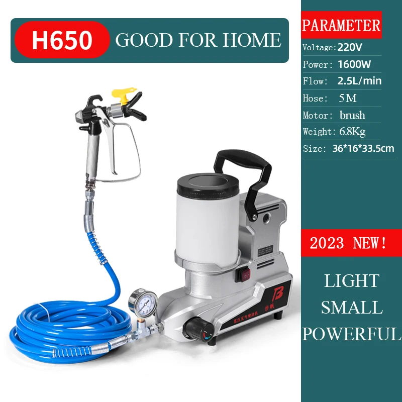 Portable Airless Sprayer DIY Paint Spray Tool High Pressure Painting Gun Machine Light Weight 6.8kg Piston Pump Latex Coating