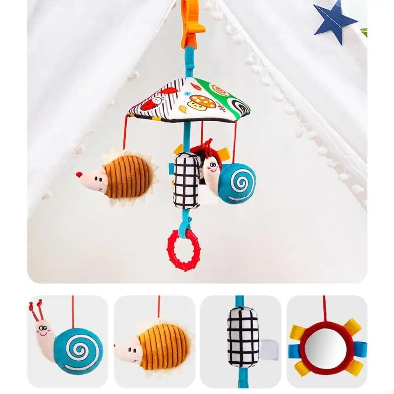 لعبة متنقلة موسيقية قطيفة لعربة الأطفال مع أصوات مهدئة وشكل تنموي A2UB