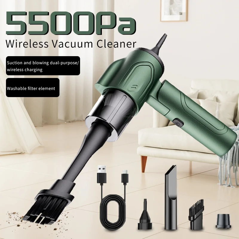 Mamidw 3 en 1 aspirateur combiné d'aspiration et de soufflage intégrés chargeur USB aspirateur domestique pour petite voiture