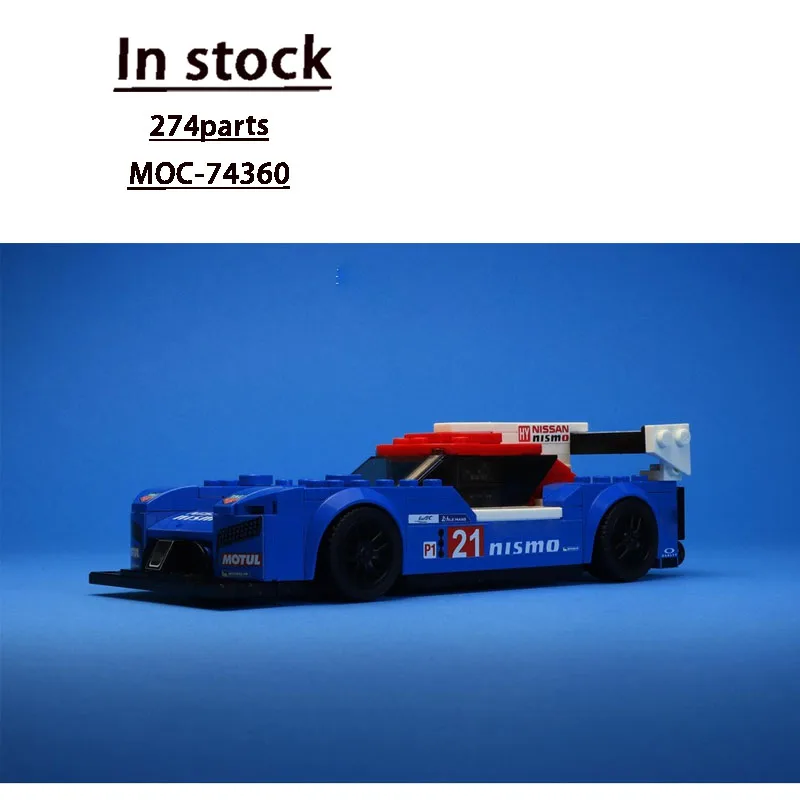 MOC-74360Classic GT-R LM Sports LMP1 Modelo de bloques de construcción de automóviles de carreras 274 piezas, juguete creativo MOC para cumpleaños de niños y niños