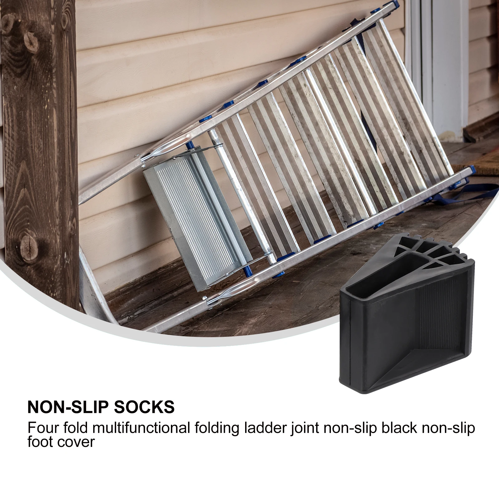 4 Pcs Non slip Ladder Feet Covers Durable Plastic Thick Sound Insulation Floor Protection Stable Folding Protector Pads