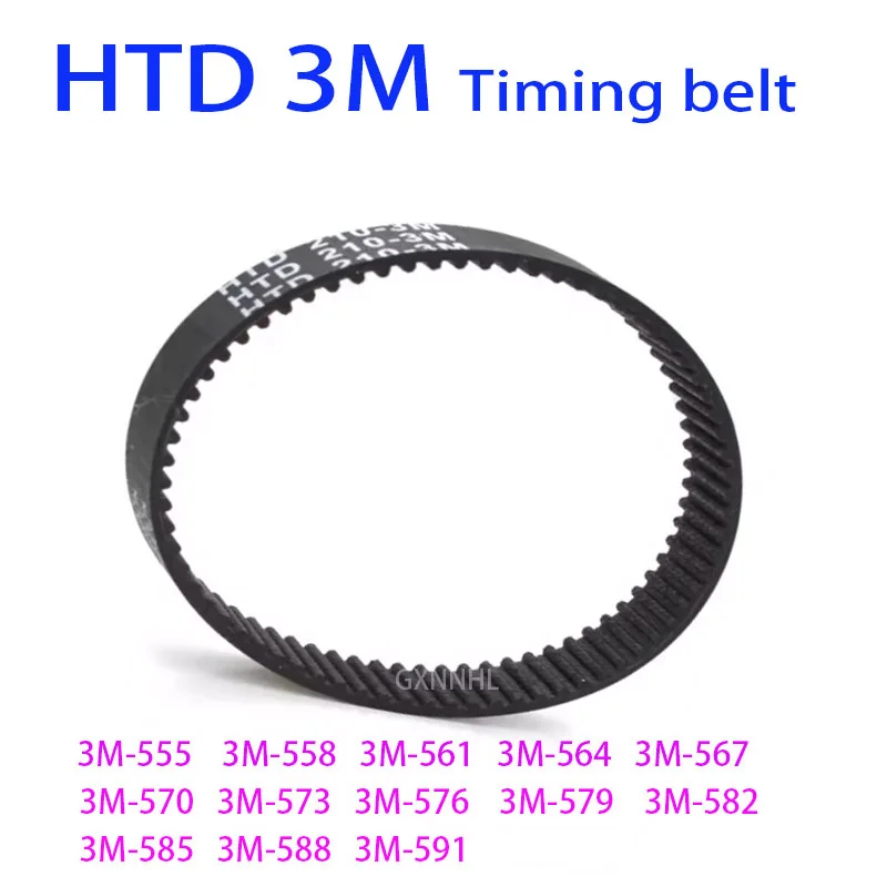 3M rubber synchronous belt  555-3M 558-3M 561-3M 564-3M 567-3M 570-3M 573-3M  591-3M  pitch 3mm timing belt