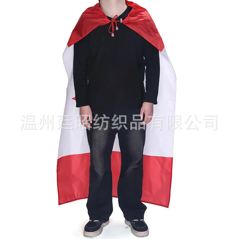 （TIKI FLAG）90x150cm Canada shawl flag Polyester Canadian Shoulder FLAG Super Poly football 3x5 Feet Canada Flags