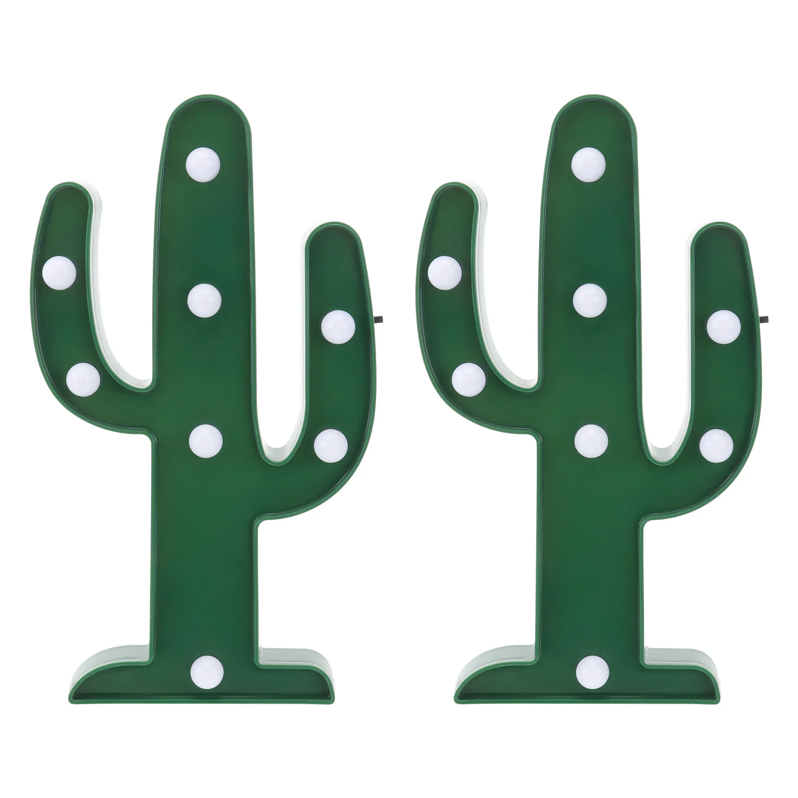 

2Pcs Night Light Decor Cactus Styled Lamp LED Illuminated Home Decoration Unique Chic Design for Dinner Table Coffee Table