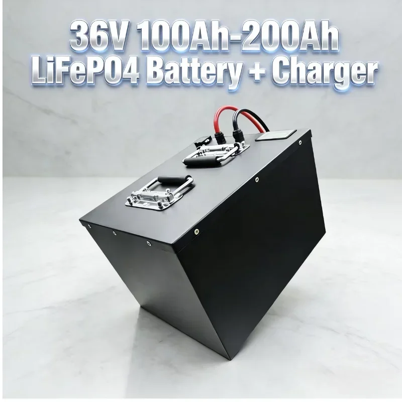 

36V 100-200Ah LiFePO4 Battery w/BMS + Charger – Reliable Power for 3600W Travel Trailers, Yachts, Motorhomes & Solar Energy Sto