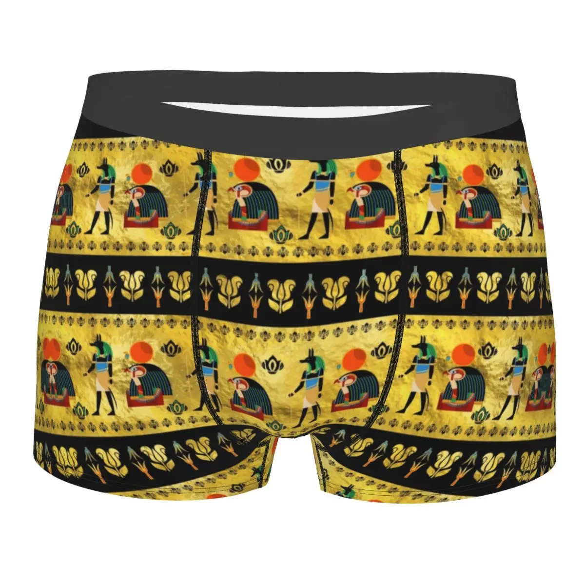 Custom Egyptian Symbols Pharaoh Gold Boxers Shorts Men's Ancient Egypt Culture Briefs Underwear Novelty Underpants