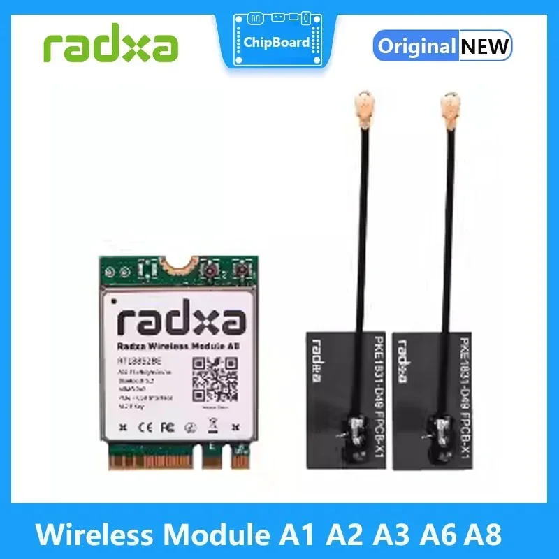 โมดูลไร้สาย Radxa A1 A2 A3 A6 A8 (WiFi 6) ทุ่มเทสำหรับร็อค5B/ร็อค3A/ร็อค Pi N10