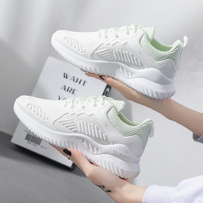 2024 Spring Trend Shoes for Women Sneakers Chunky Lace Up Casual Running Shoes Women Summer Mesh Vulcanized Shoes Zapatos Mujer