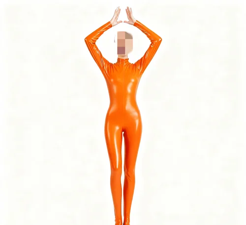 

Latex Rubber Halloween Masquerade Handmade Custom Cosplay Party club Fashion tight-fitting Orange