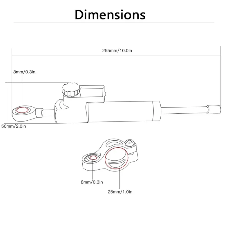 FÜR HONDA CB125F CB125R CB150R CB190 CB190R CB 250R 300R 300F 300R einstellbare Motorräder Lenkung Stabilisator Dämpfer Halterung Halterung Halterung Kit