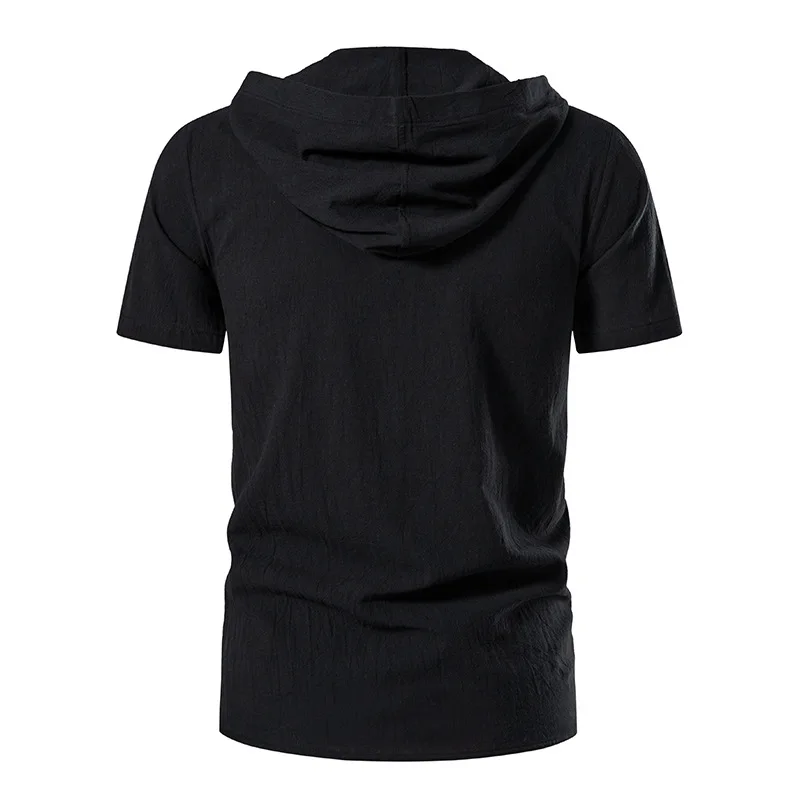 Men's Casual Blouse Shirt Tops Short Sleeve Tee Hood Shirt Vintage Pirate Shirts