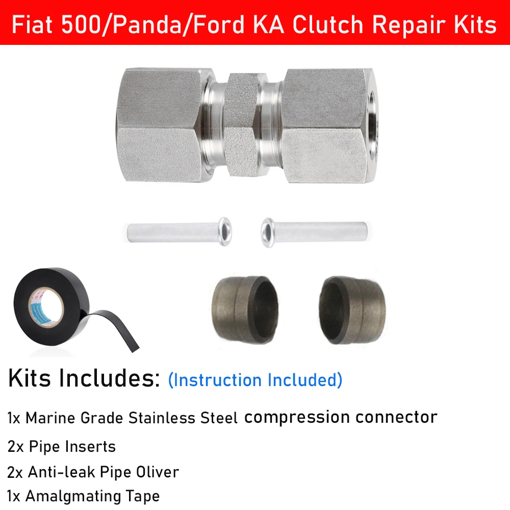 For Fiat 500 Ford KA Clutch Pipe Repair Tools Kit Instructions Slave Master Cylinder Leak Fix Chassis Parts