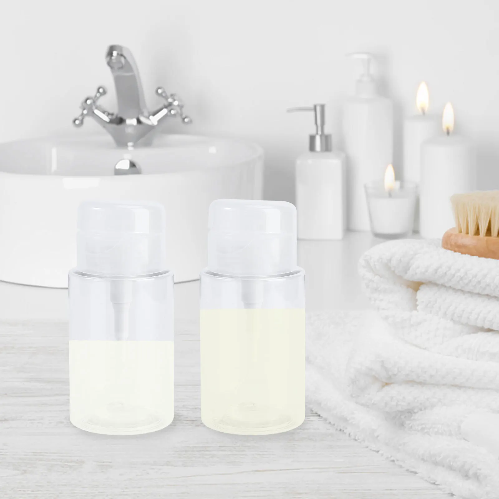 3 個のメイク落としボトル透明トラベルボトルポータブルプレスポンプボトル旅行キャンプ家庭用 160 ミリリットル