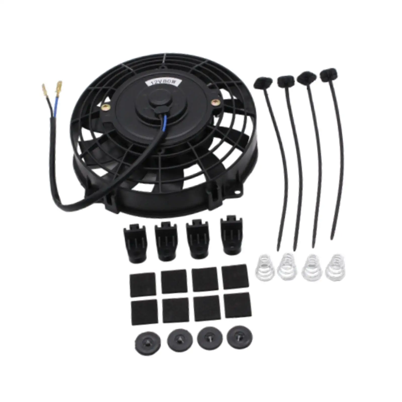 Radiator Fan 7inch Professional High Performance Parts Black with Mounting Kit 12V Electric Radiator Cooling Fan