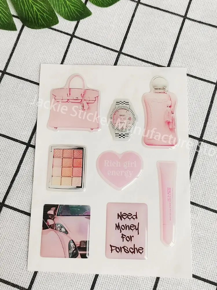 คริสตัลตกแต่ง 3D เคสโทรศัพท์สติกเกอร์แฟชั่นแก้วเรซิ่นป้ายโดมยอดนิยมอีพ็อกซี่เจลโลโก้เยลลี่น่ารัก DlY รูปร่าง