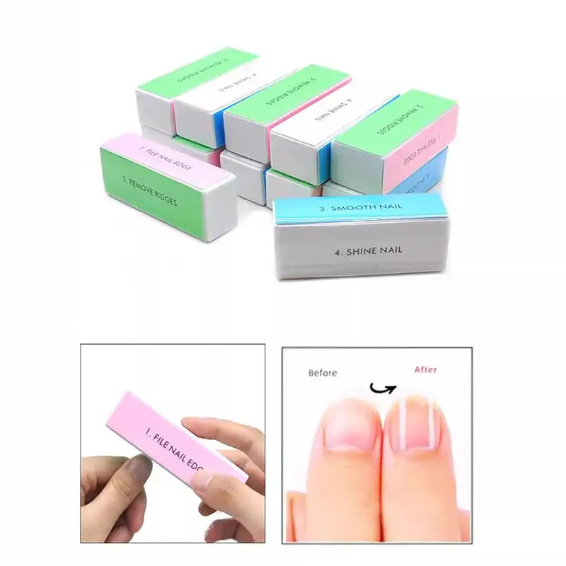 5 Pcs/Lot Nail Buffer Block 4 Way Colorful Buffing Block Shine Polisher Nail Buffing File Manicure Sanding Nail Art Tools