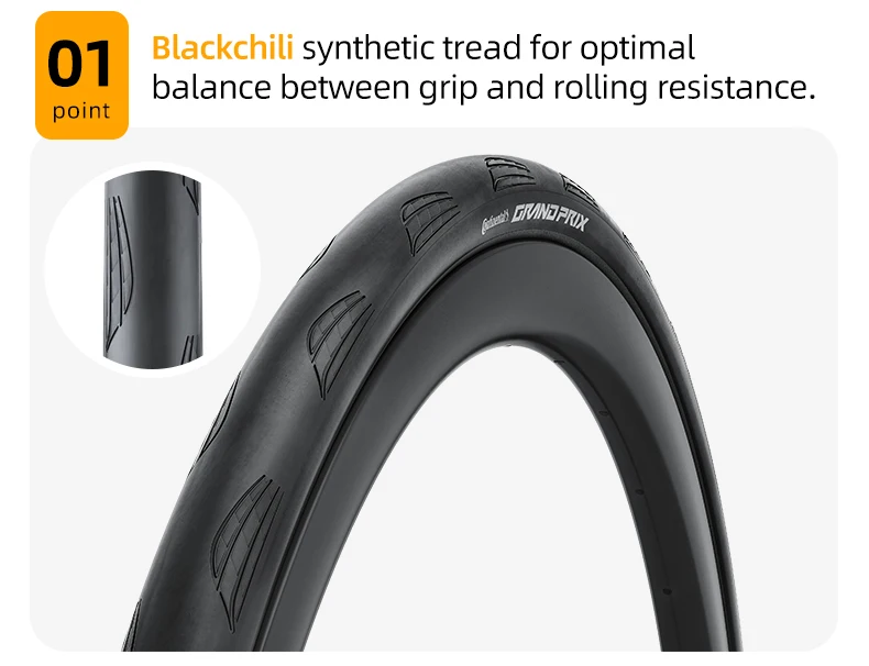 Continental Grand Prix Fahrradreifen 700c Schlauchreifen Clincher Fahrradreifen 700 X 28C/30C BlackChili Compound Fahrradzubehör – Detail 7