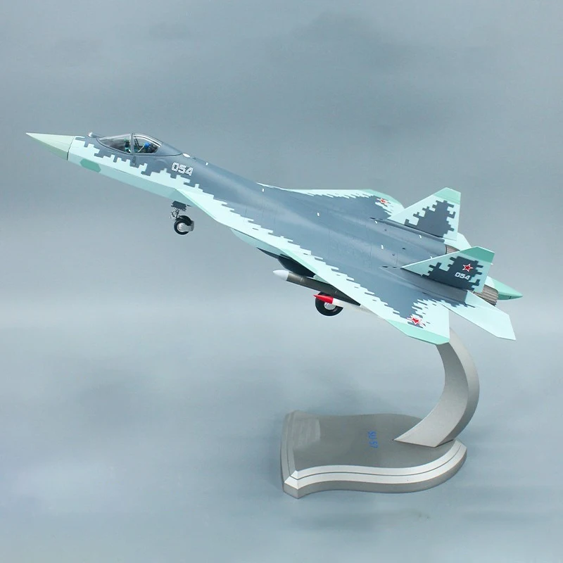 1:48 スケール Su-57 戦闘機モデルダイキャスト合金静的ディスプレイクラシックお土産コレクション装​​飾品おもちゃギフトノスタルジア