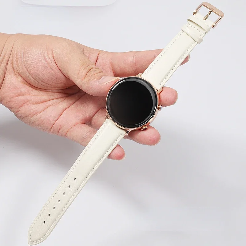 Ремешок из натуральной кожи для Huawei GT/GT2 Huami Amazfit GTR2, белый, красный, розовый, умный женский модный браслет, ремешок для часов 42 мм