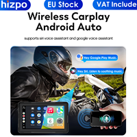 Hizpo 5Inch Motorcycle Portable Navigation GPS Wireless Carplay Android Auto IPX8 protective Motorcycle Touch Screen Display Map