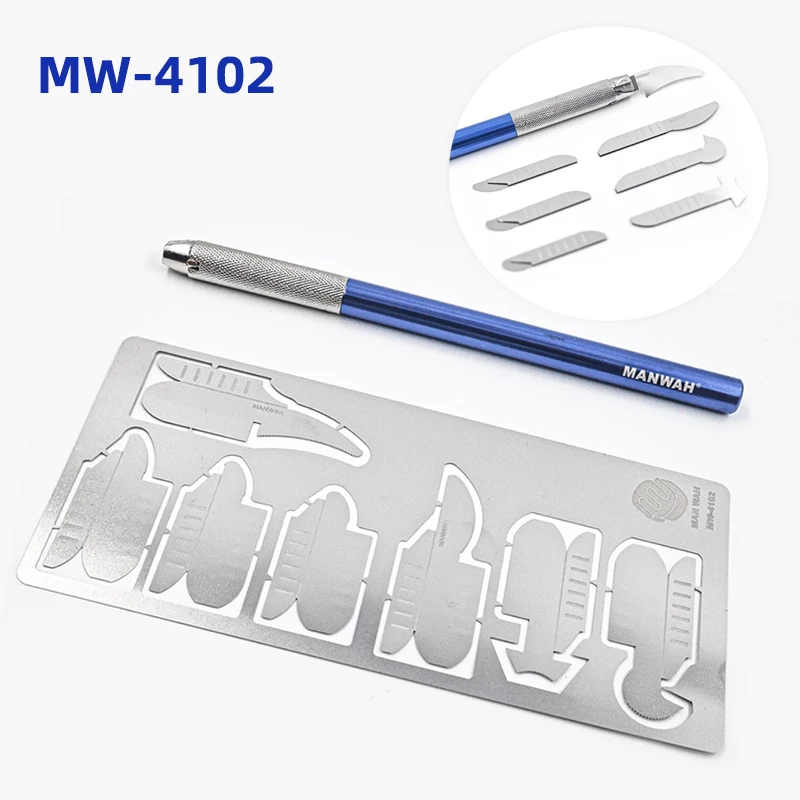 만화툴 모델 에칭 시트 핸드쏘 세트 0.1mm 두께 다양한 절단 시나리오에 적합한 핸들 포함