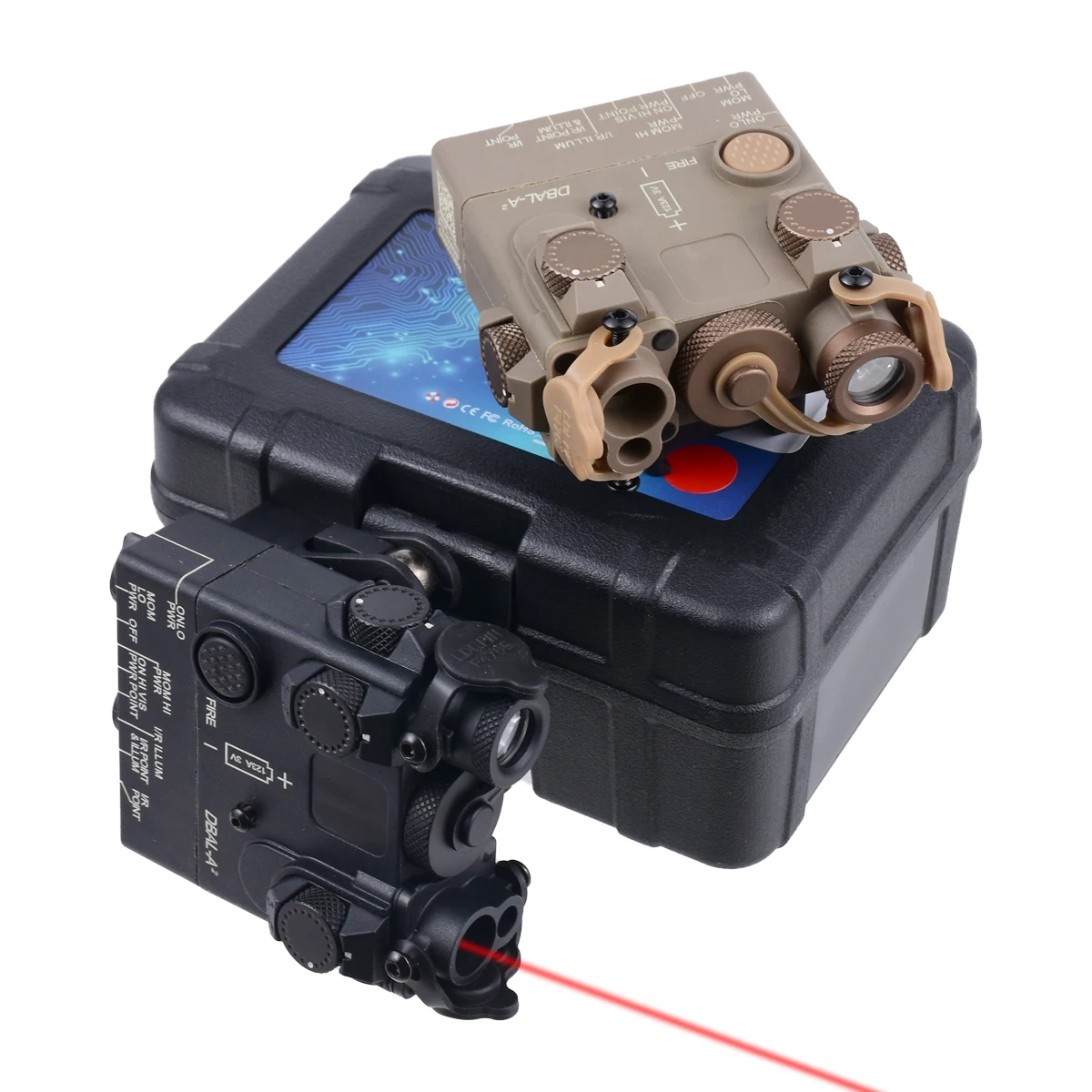 DBAL A2 linterna táctica LED con láser rojo, verde y azul IR - imagen 2