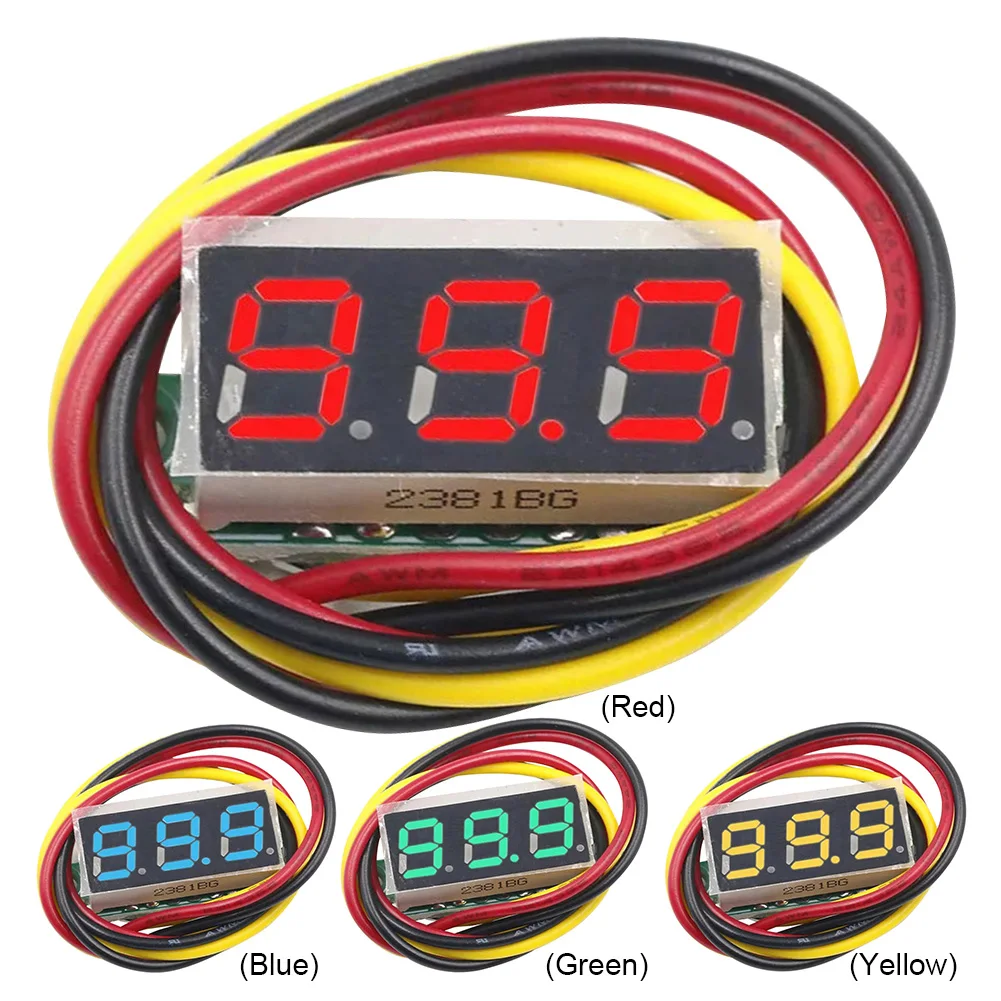 1-10pcs 0.28 Inch 3 Wires Digital Voltage Meter DC 0-100V Digital Voltmeter Voltage Tester Meter LED Screen Meter Panel Tester