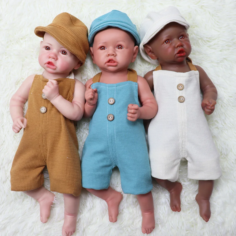 

Full Body Soild Silicone Reborn Baby 18inch Baby Girl Doll Soft Handmake Waterproof Newborn Bebe Realistic Toys Children Gift