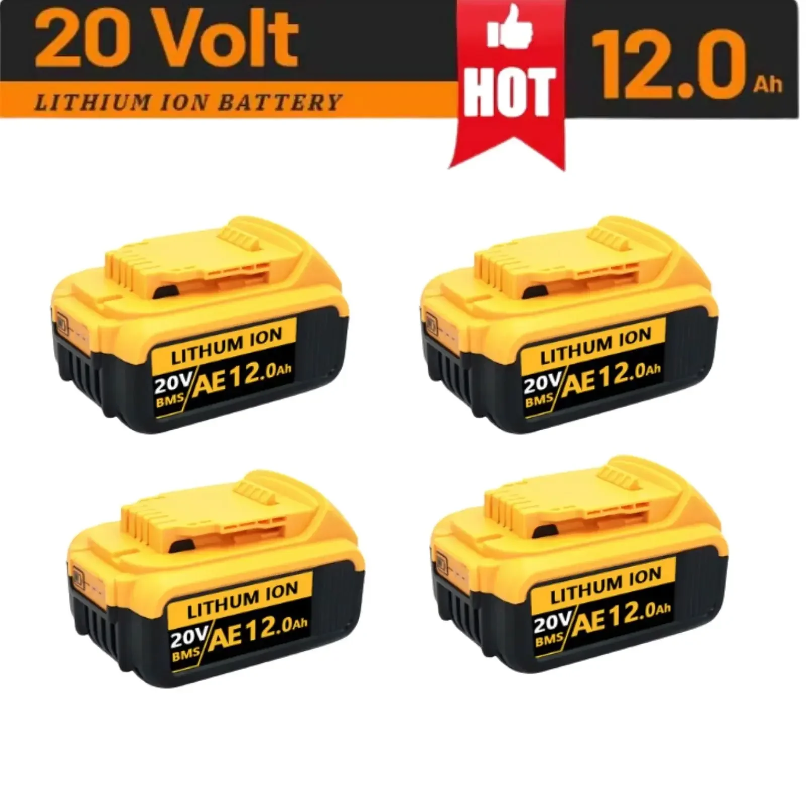 New 100% Original 12000mAh 20V for Dewalt Power Tool Battery DCB206 20V 18.0Ah Battery DCB206 20V Battery DCB205 DCB204-2