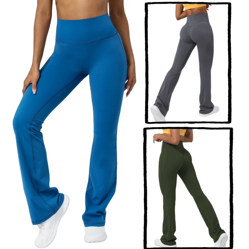 Legging Flare Fitness Women Yoga Pants 4 Way Stretch Tummy Control Workout Running Bell Bottom Long Bootleg Gym Pant Sportswear