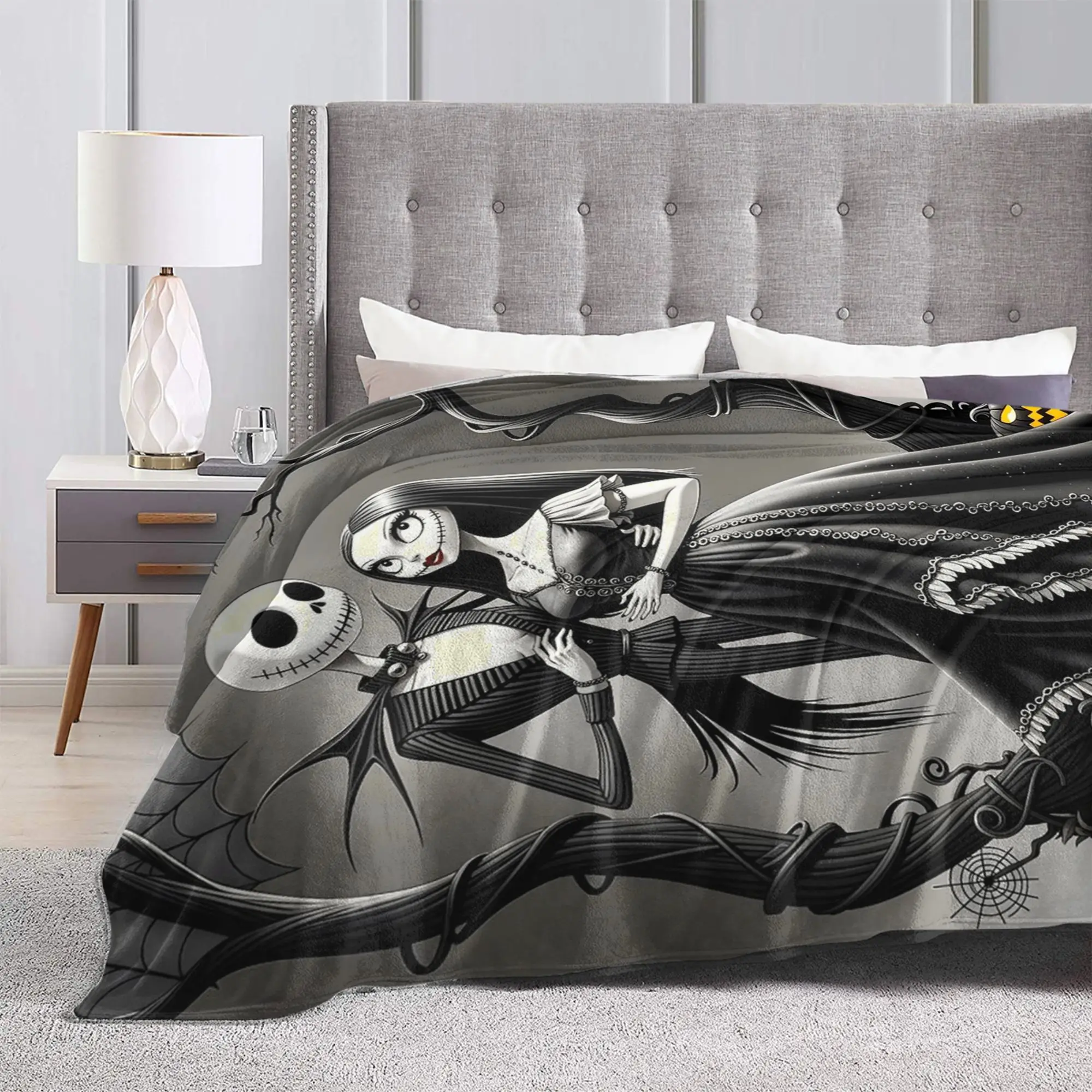 كابوس قبل عيد الميلاد جاك بطانية ناعمة للغاية للأطفال بطانية رمي قطيفة مضحكة لغرفة النوم الفانيلا المفرش غطاء سرير أريكة