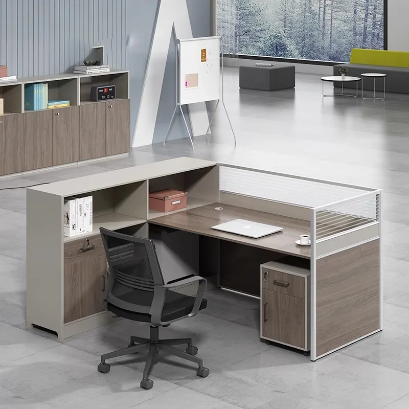 Moderne Einfache Büro Schreibtischs Tuhl Kombination 246-Personen Bildschirm Mitarbeiter Computadora Schreibtisch Finanzen Holz Möb