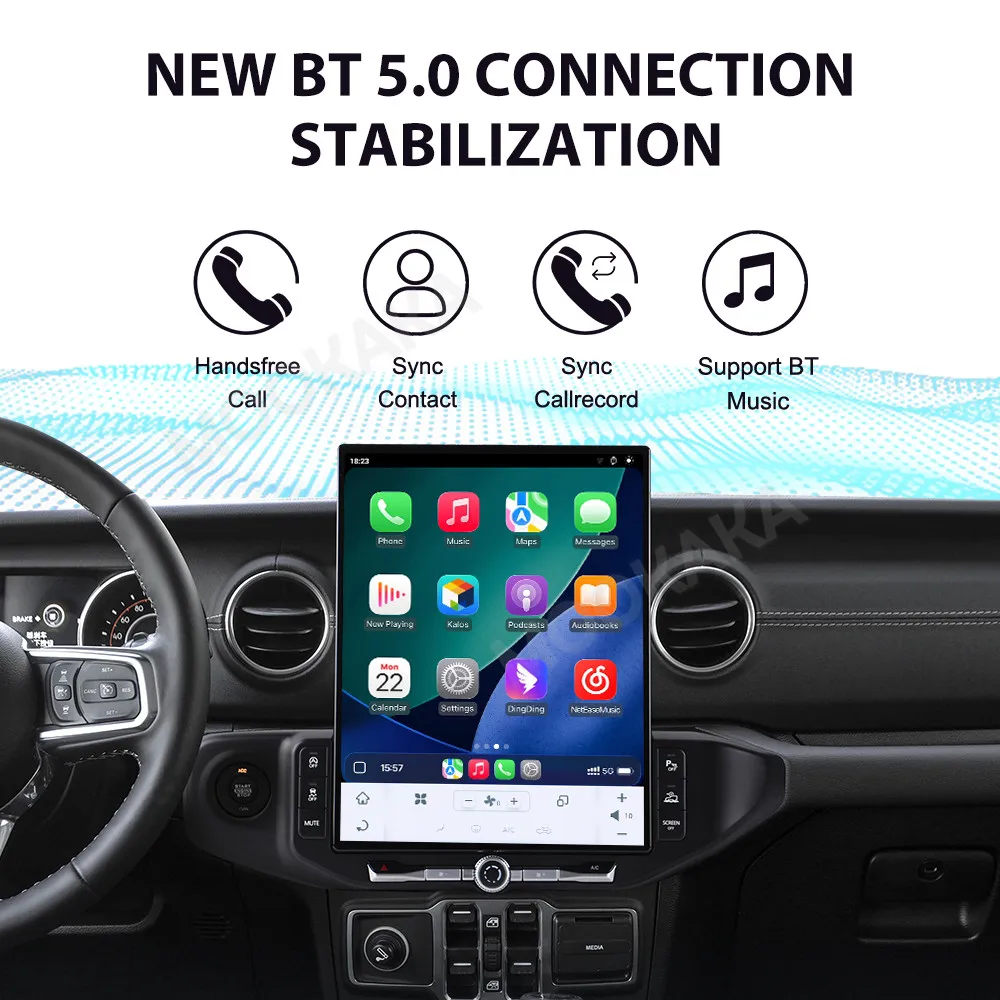 Car Accessories Radio For Jeep Wrangler 2018-2022 Android Auto GPS Navigation Multimedia Stereo Receiver Head Unit Offline Maps