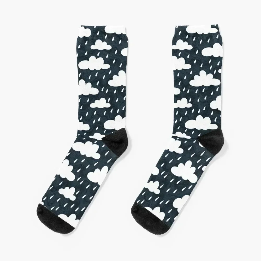 Calcetines con estampado de nubes y lluvia, marca de diseñador, Botas de montaña, calcetines para mujer y hombre