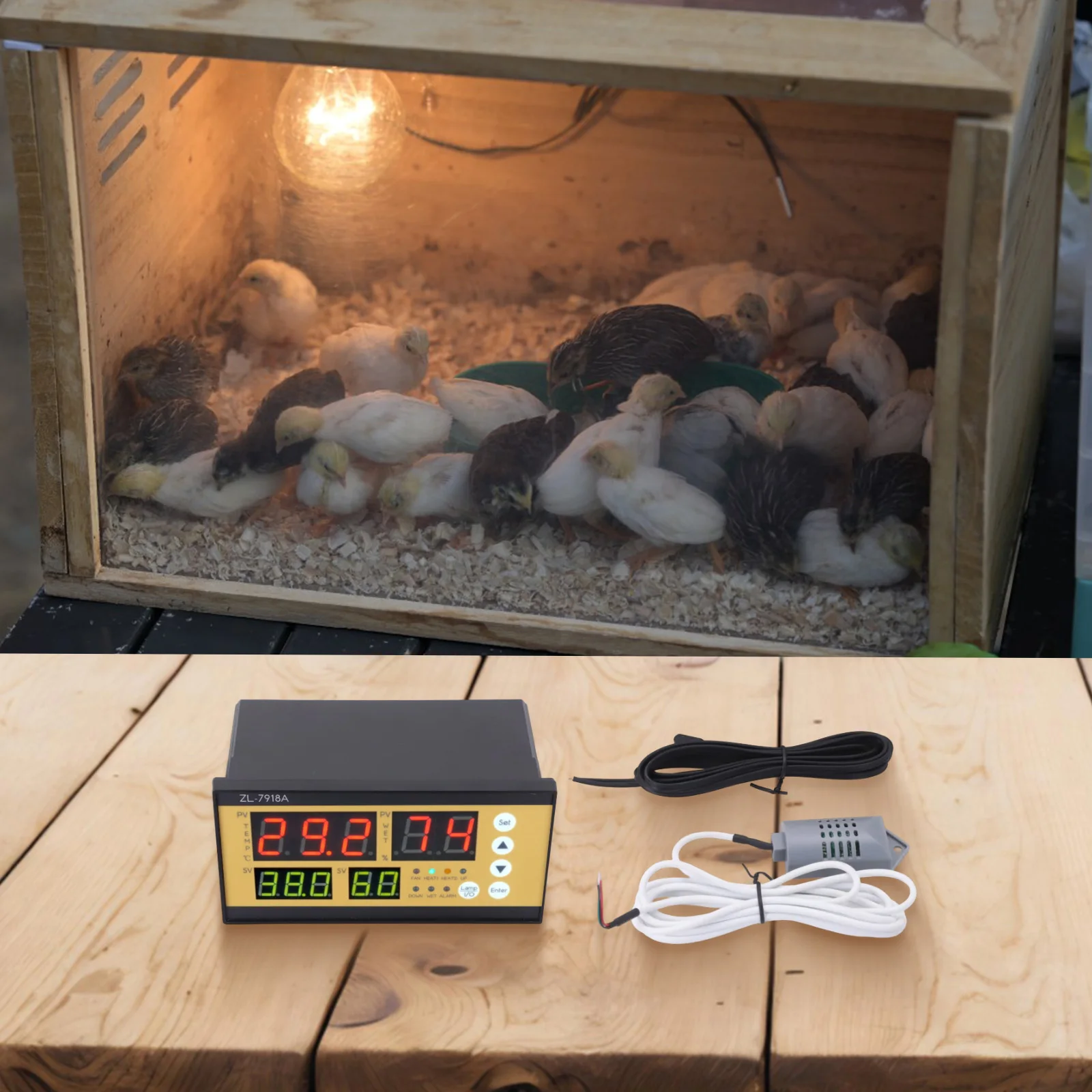 ZL-7918A Multi-Function Temperature Humidity Controller LCD Display For Egg Incubator Mushroom Cultivation Climate Control Senso
