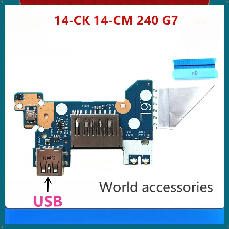 كمبيوتر محمول HP 16-ck 16-cm G7 قارئ بطاقة SD USB لوحة منفذ w/كابل 6050a2983shell اختبار الشحن السريع