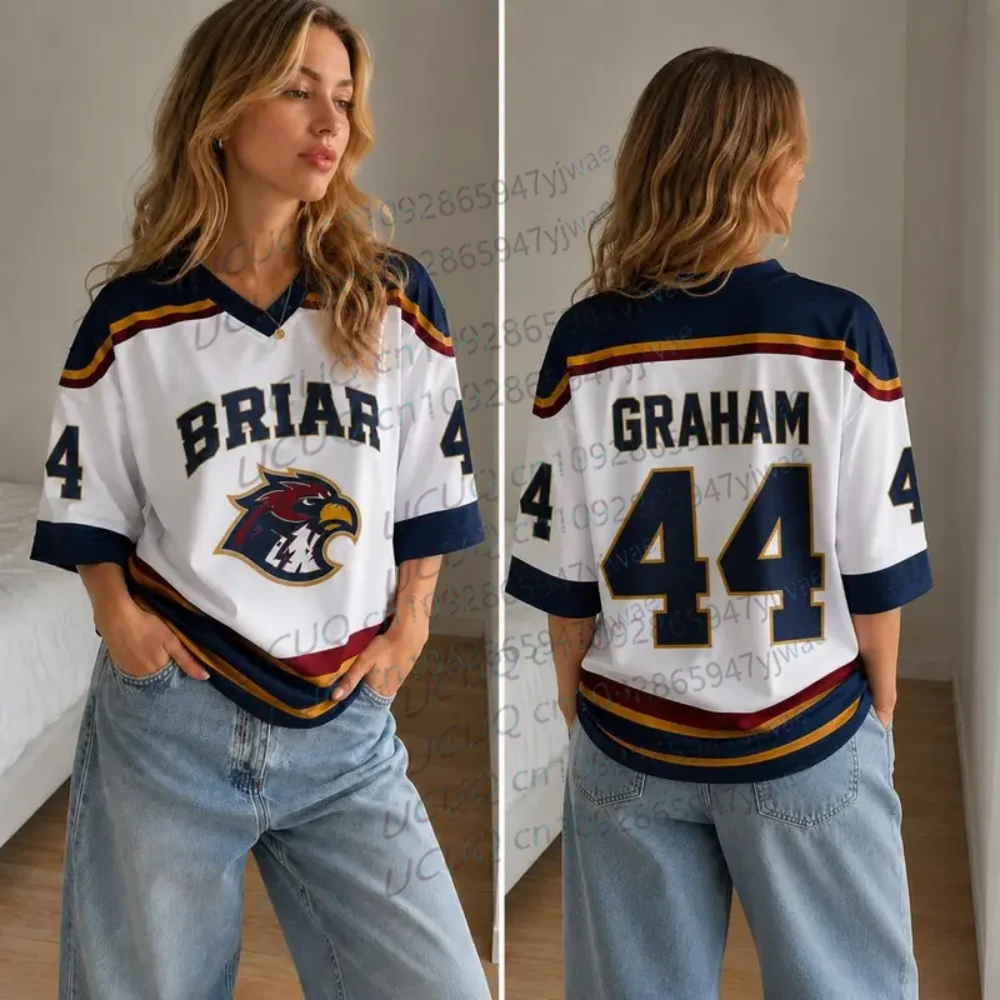 2026 New Movie Off Campus Briar University Women Jersey Graham 44 DI LAURENTIS 66 Tucker 46 T-shirt V-neck Short Sleeve T-shirt