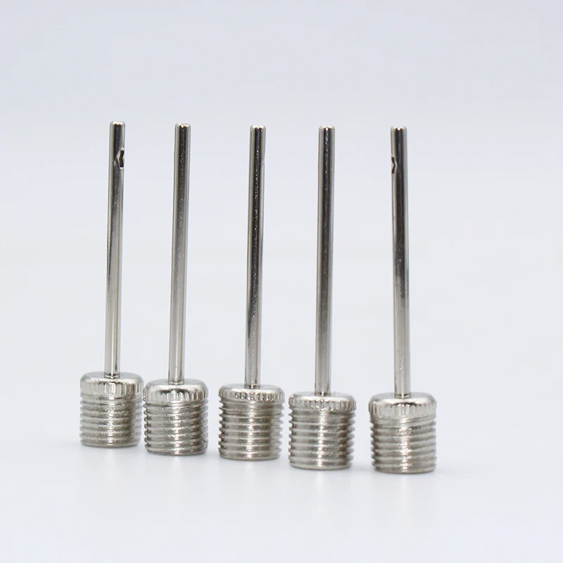 Bola de ar agulha bomba aço inoxidável novo pino basquete inflar agulha futebol válvula inflável adaptadores bico