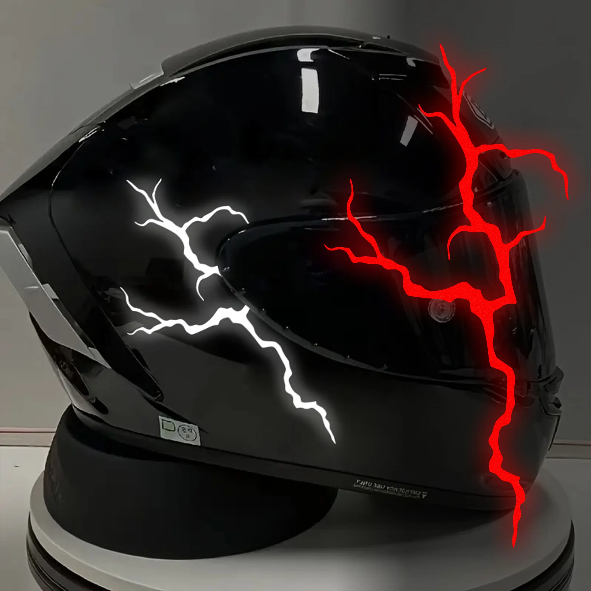 2PCS Reflective Lightning Motorcycle Stickers Waterproof for DIY Motorbike Helmet Windshield Scooter Self-adhesive Vinyl Decals