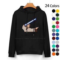 Hello There Fight Stance Pure Cotton Hoodie Sweater 24 Colors Obi Wan Kenobi Star Anakin Clone Wars Hello There Lightsaber Cute