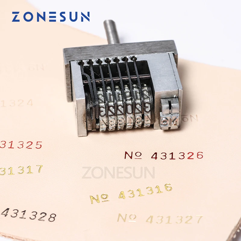 

Небольшой Печатный инструмент ZONESUN для горячего тиснения, печатный номер, номер купона, кодирование номера