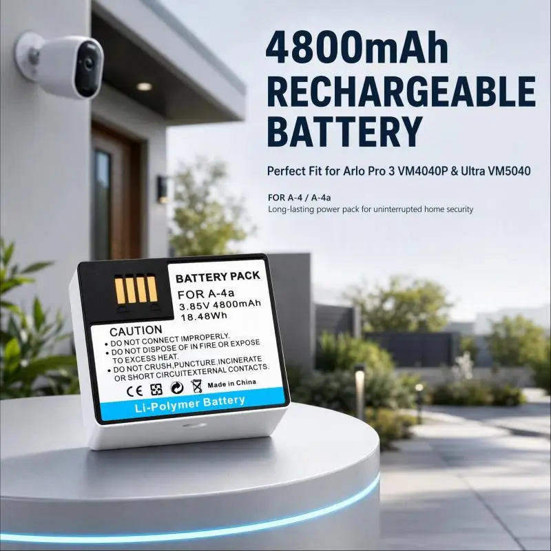 Arlo-A4 A4a Rechargeable Replacement Battery Compatible with Arlo Pro3 VM4040P Ultra VM5040 Wireless Security Camera