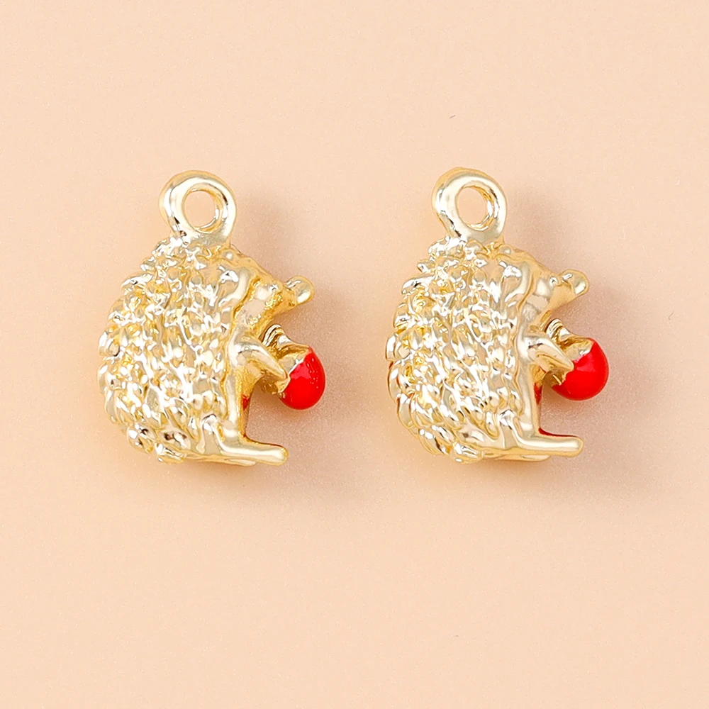 Leslie 5 Stück süße Mini-Tier-Anhänger Igel Frosch Vogel Schnecke Kaninchen Charm-Perlen für Sterling Silber Armband Schmuckherstellung DIY – Detail 19